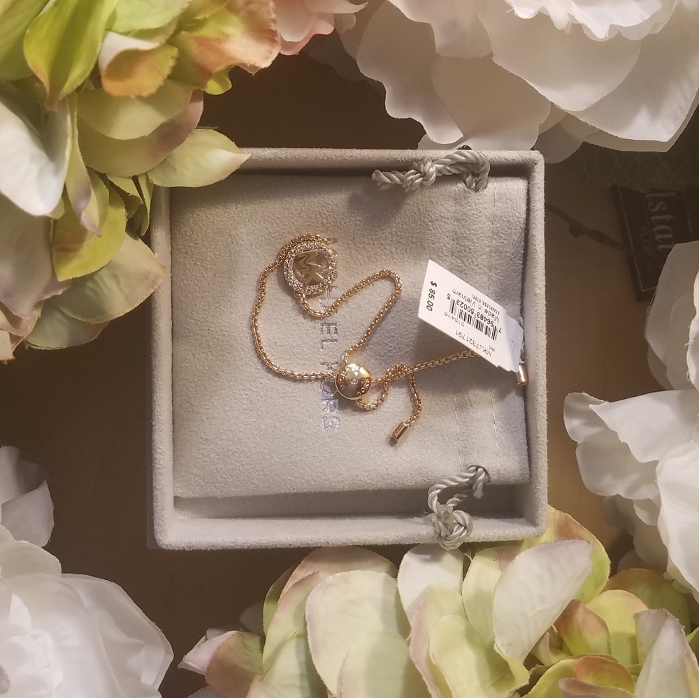 Michael Kors Rose Gold Monogram Pull Bracelet